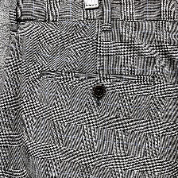 Lands‎ End Pants Womens 34 Gray Plaid Bootcut cuffed flat front pocket - Picture 10 of 16